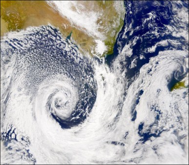 Sattelite image of low pressure system off the coast of Australia