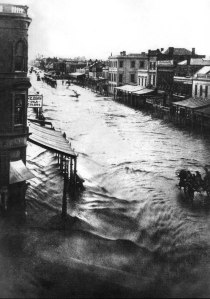 Flooding in Elizabeth St in 1862