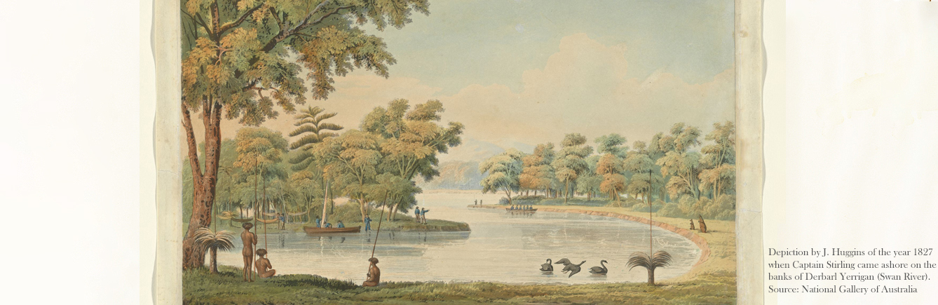 Depiction of the year 1827 at Swan River, Western Australia. Source: National Gallery of Australia.